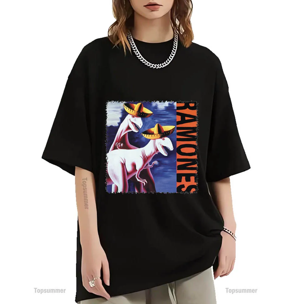 Adios Amigos Album T Shirt Ramones Tour T-Shirt Donna Streetwear Designer T-Shirt Oversize Maschile Abbigliamento Nero