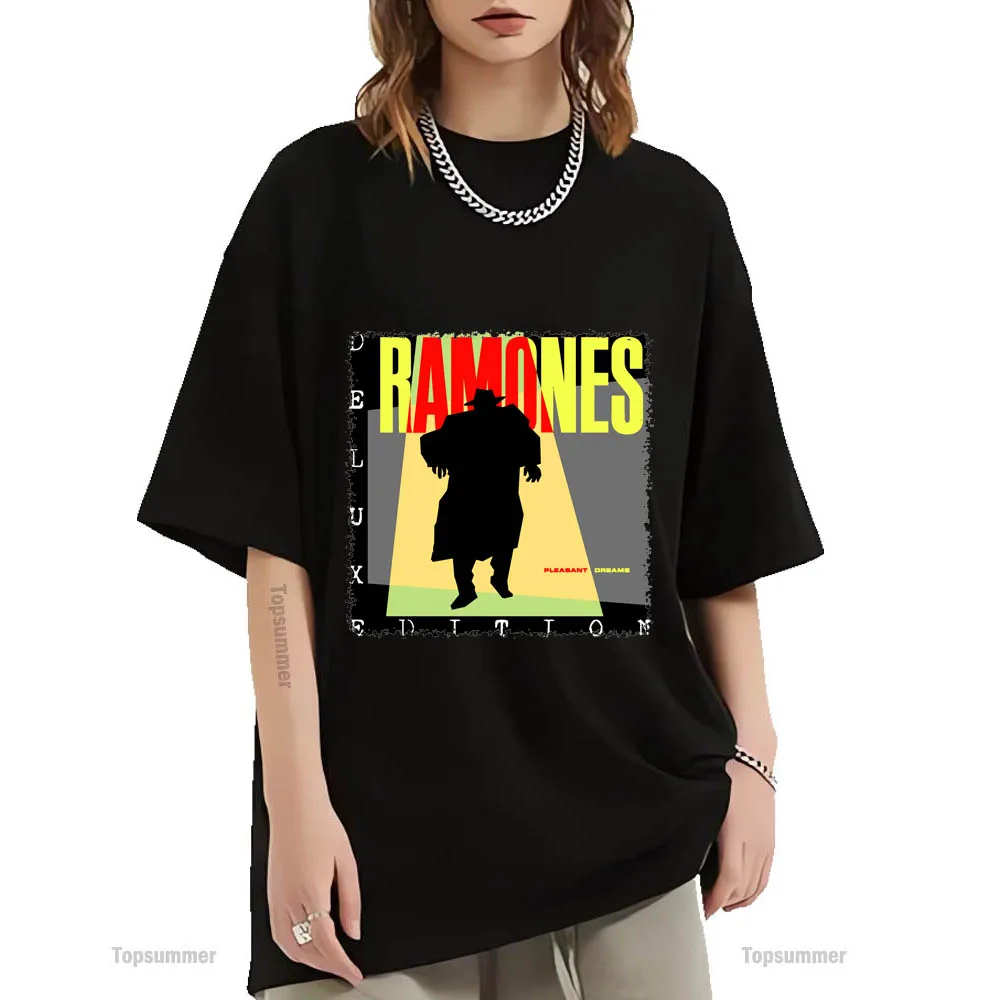 Nice Dreams Album T Shirt Ramones Tour T-Shirt Donna Gothic Rock T-Shirt Oversize Uomo Cotton Top