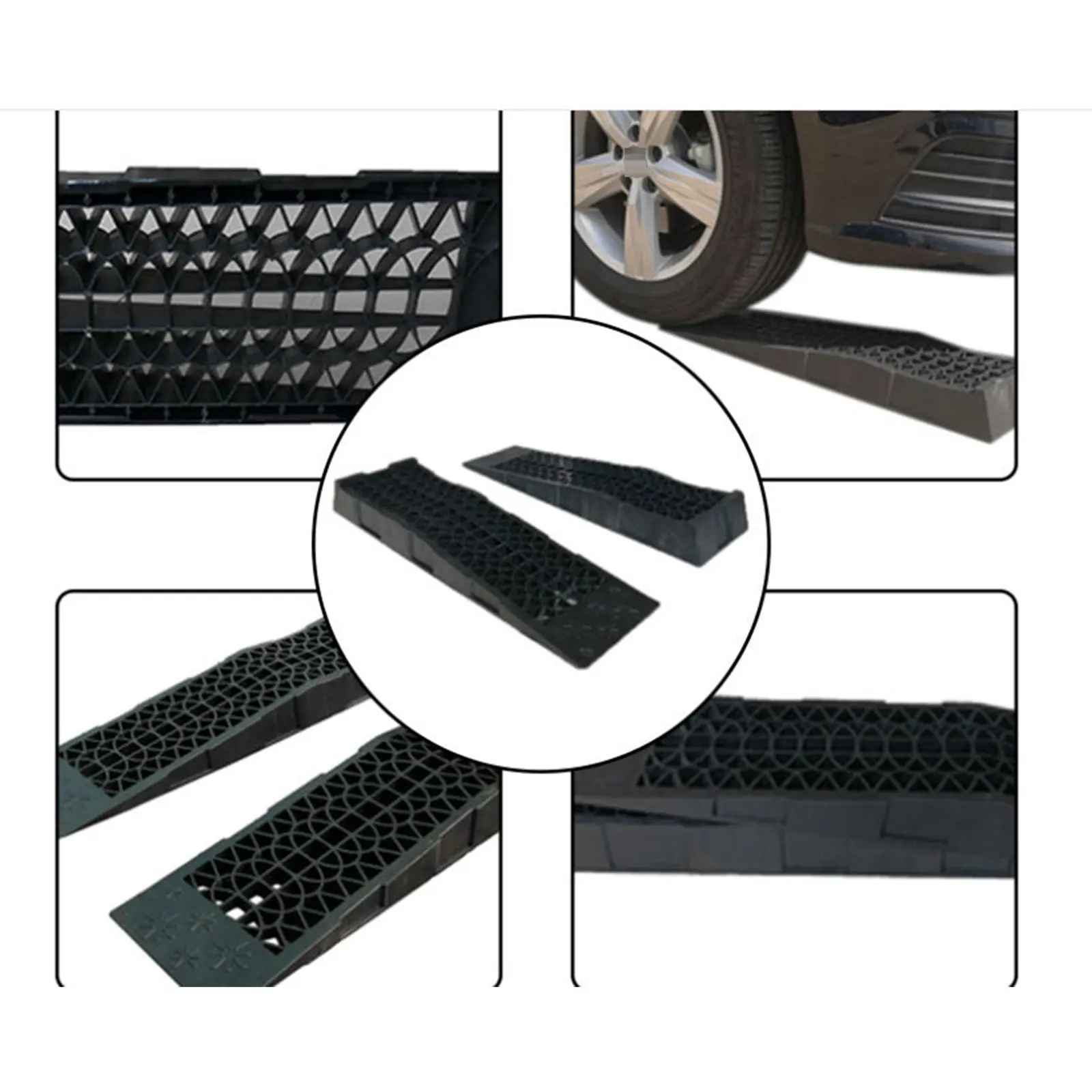 1 Paio Di Rampe Per Auto Nere 3 Tonnellate Rampa Di Carico Rampa Di Plastica Rampe Per Auto Portatili Impilabili Rampe Per Veicoli Ferroviari Di Caric