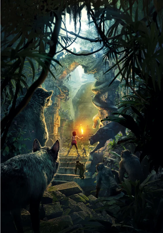 5 X7Ft Fairy Forest Jungle Book Tree Path Animals Custom Photo Background Studio Sfondi Vinile 150Cm X 220Cm
