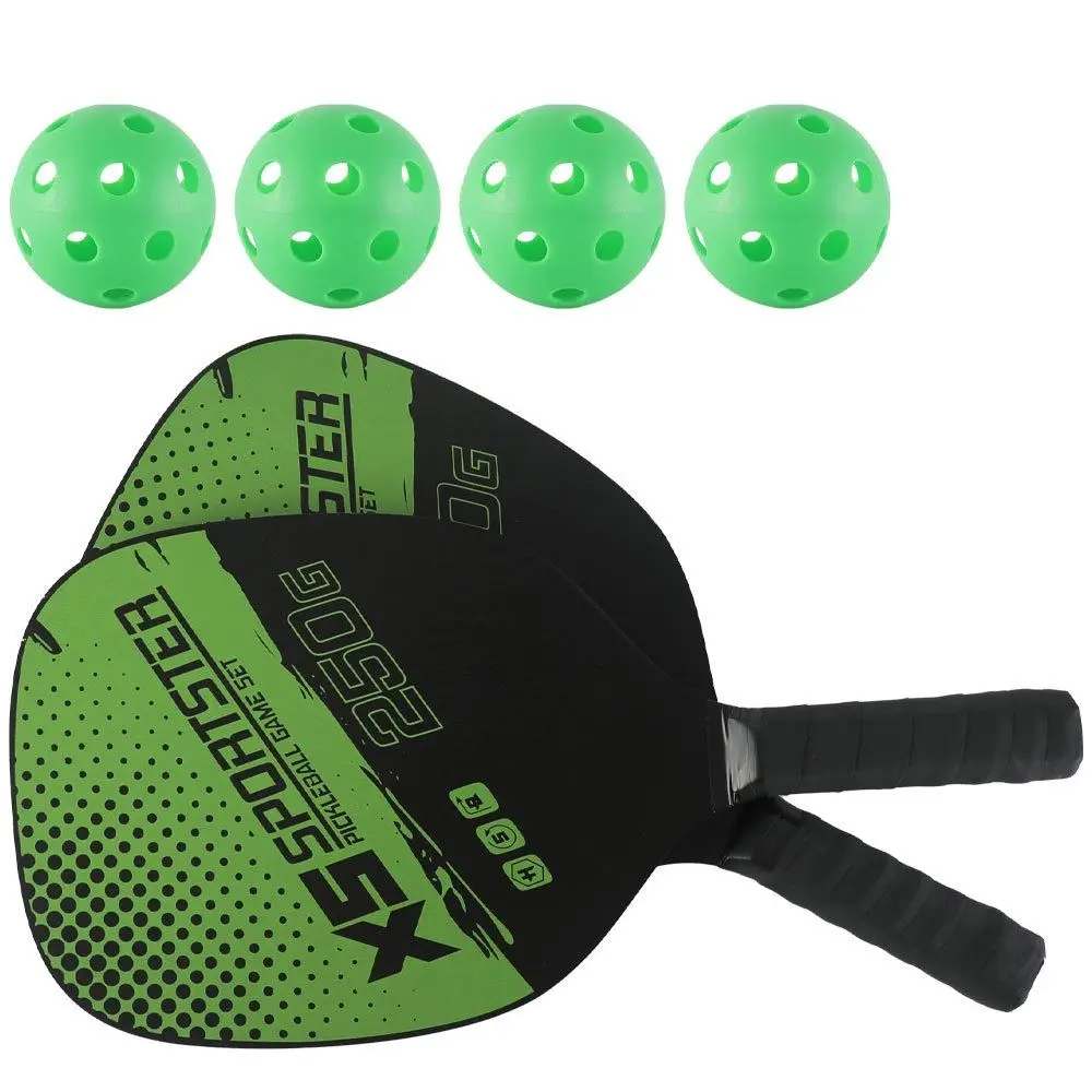 2 Pz/Set Racchette Da Pickleball In Legno Verde 4 Pezzi Pickleball Balls Pickleball Game Set Principiante Con Borsa Pickleball Paddle Set