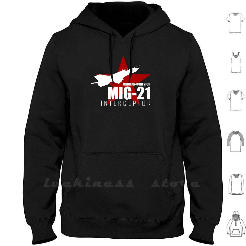 Russian Fighter-Mig-21 Felpe Con Cappuccio Manica Lunga Russia Russa African Air Force Fighter Fighter Jet Fighter