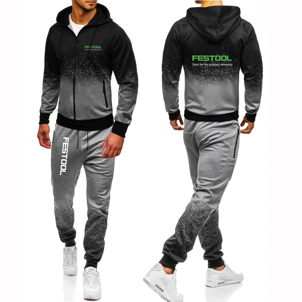 Festool 2023 Uomo Nuove Felpe Con Cappuccio Primaverili E Autunnali Set Di Pantaloni Della Tuta Giacche Harajuku Sport Comodi Abiti Sfumati