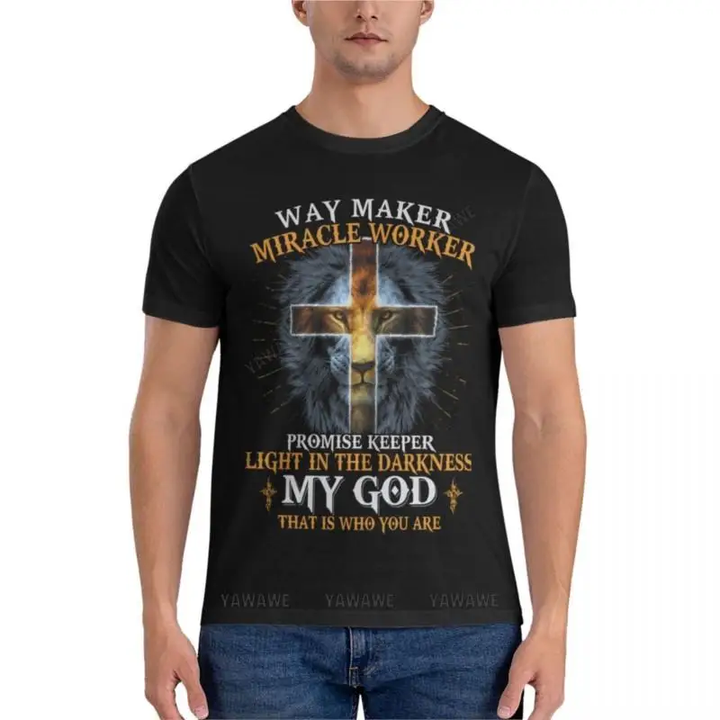 Lion Way Maker Miracle Worker Shirt Promise Keeper Shirt Essential T-Shirt Mens White T-Shirt Summer T-Shirt Men