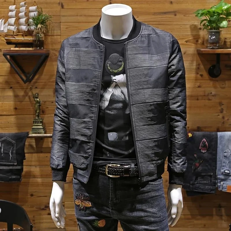 Primavera Autunno New Floral Jacket Men Fashion Vintage Business Jacquard Bomber Jacket Masculinas Casual Slim Jacket Coat Capispalla