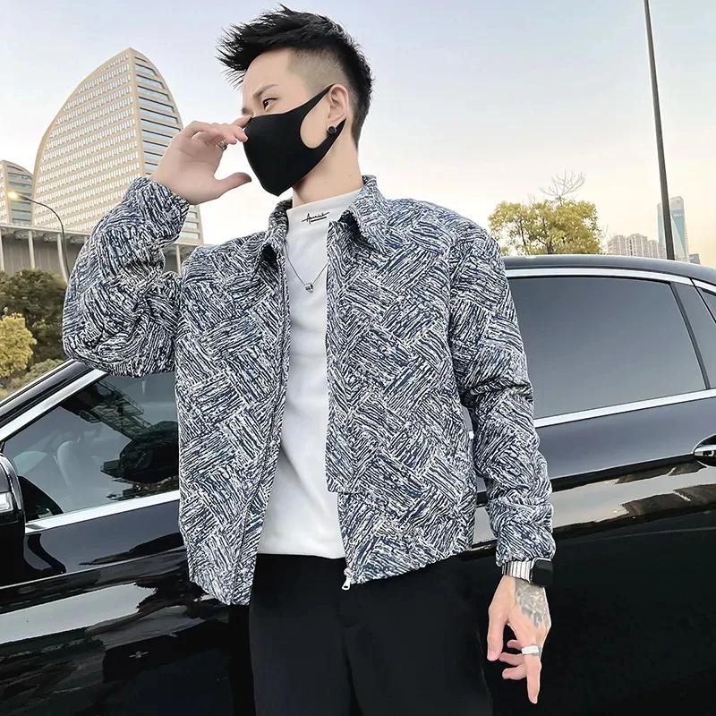 Streetwear Autunno Inverno 2023 Cappotto Da Uomo Casual Nuova Moda Coreana Giacca Bomber Con Risvolto Abbigliamento Uomo Tutto-Fiammifero Cappotti Cor