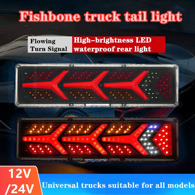 2Pcs Led Car Rear Light 24/12V Super Bright Flow Sterzo Indicatore Di Direzione Per Camion Rimorchio Caravan Ute Camper Fendinebbia