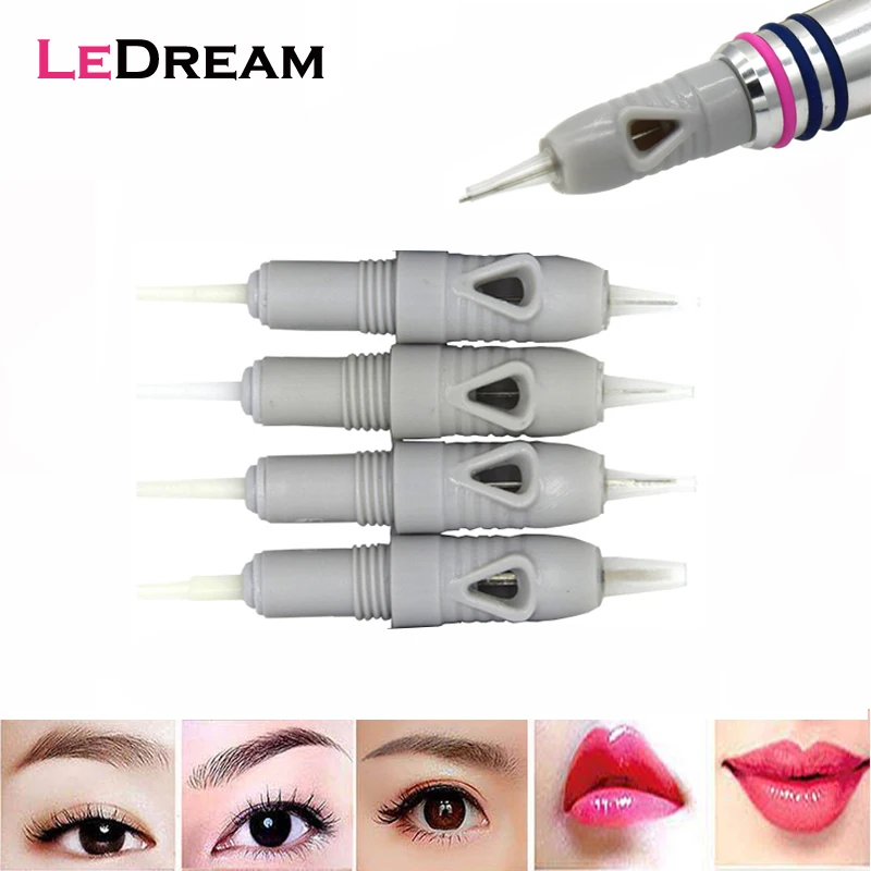 40 Pz Sterilizzato 8Mm Vite Grigio Cartucce Aghi Microneedling Per Le Labbra Eyeliner Del Sopracciglio Del Tatuaggio Di Trucco Permanente Microblading