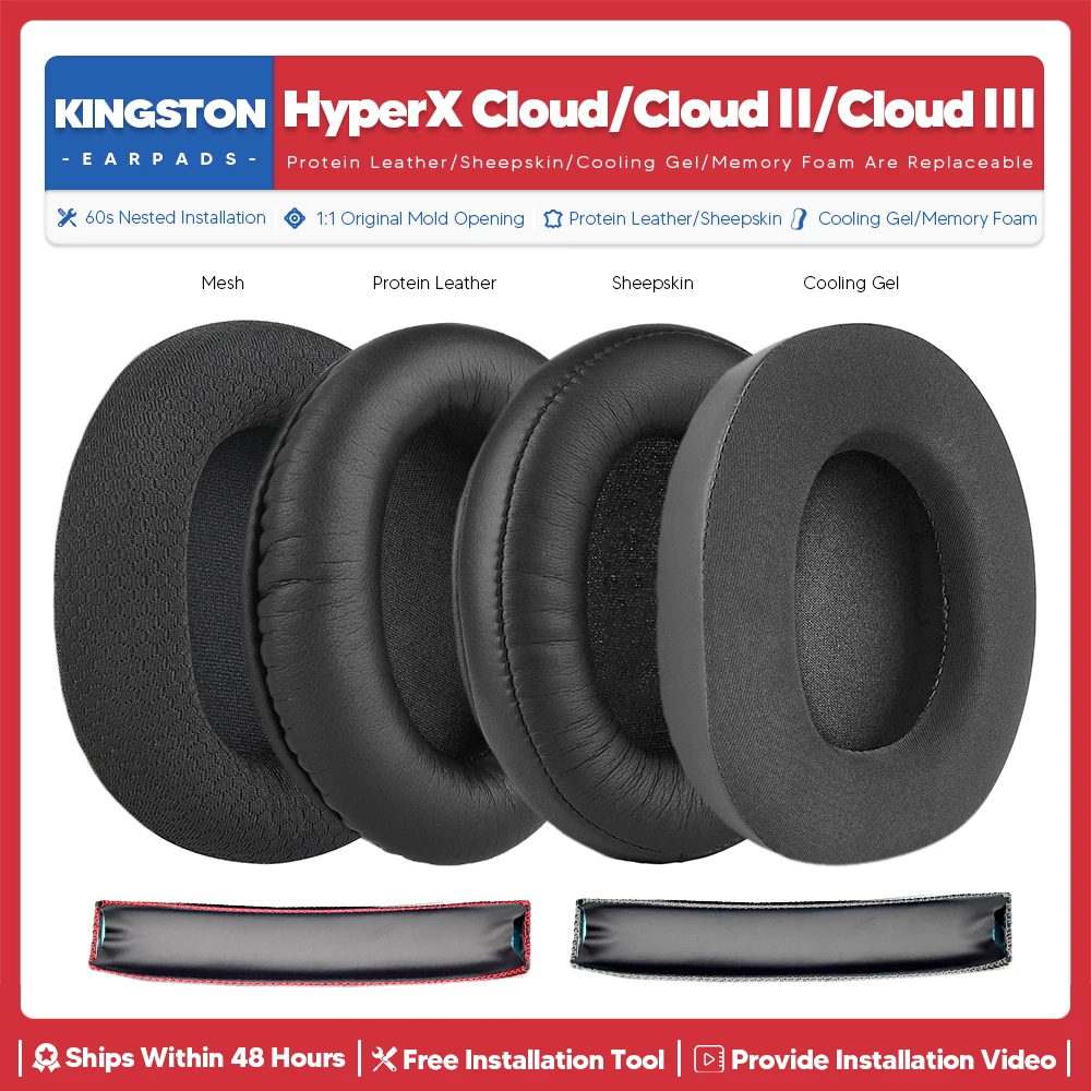 Cuscinetti Auricolari Di Ricambio Per Kingston Hyperx Cloud Ii Forte Cloud 2 3 Accessori Per Cuffie Wireless Parti Di Riparazione Del Cuscino Dell'Ore