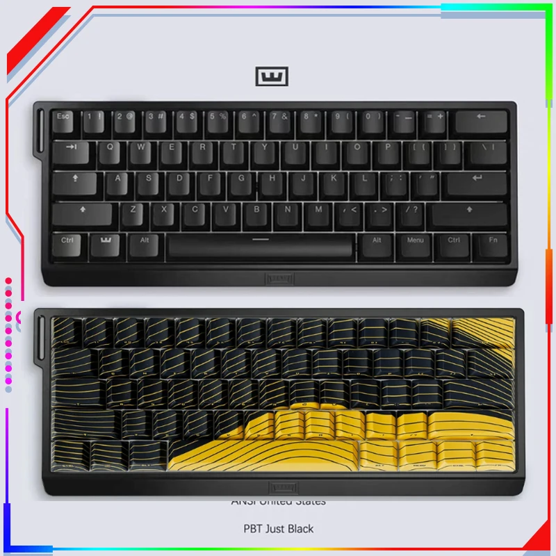 Pre Vendita Wooting 60He Tastiera Wooting 60 He Two He Tastiera Nera Nero Giallo Bianco