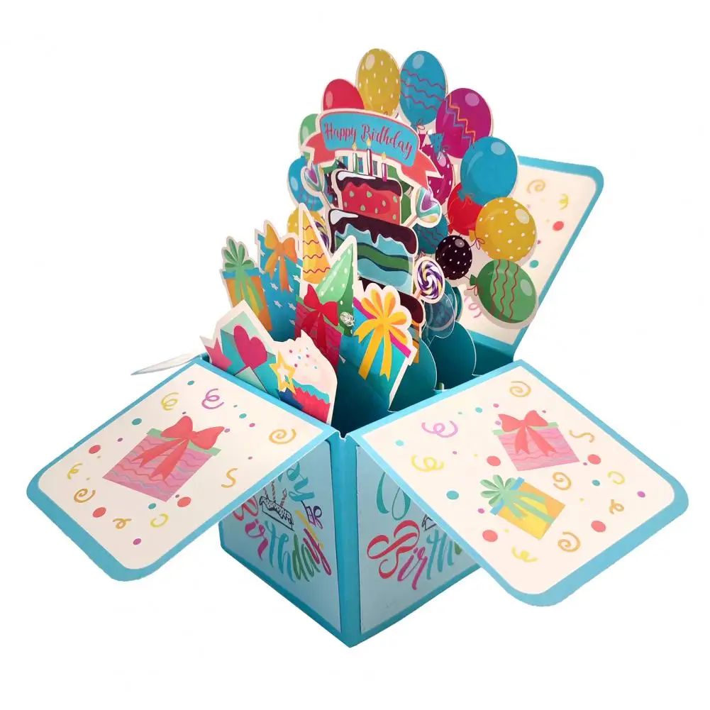 Biglietto Di Auguri Di Buon Compleanno Scatola Regalo Pieghevole 3D Compleanno Carta Leggera Auguri Biglietto Di Auguri Regalo Per Feste