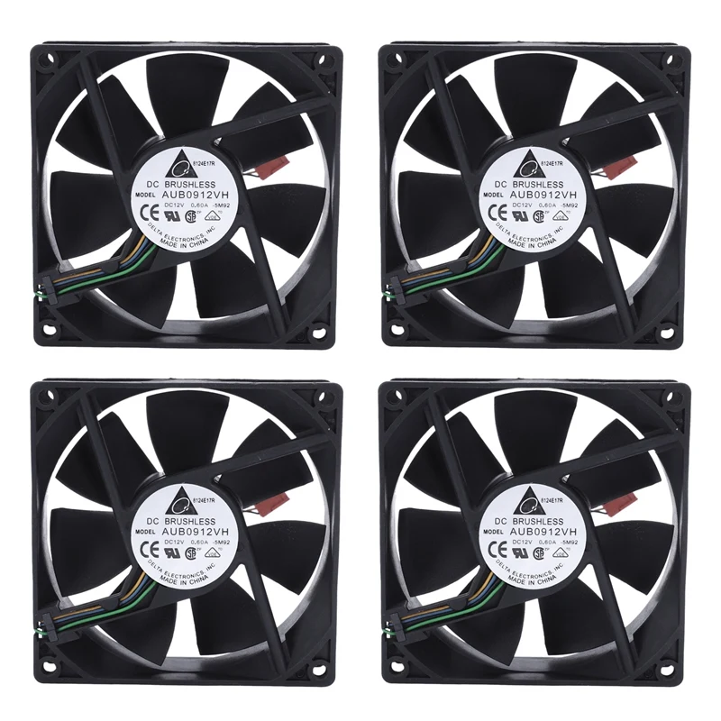 4X Muslimdc 12V 0.60A Ventole Di Raffreddamento Cpu Per Computer A 4 Pin
