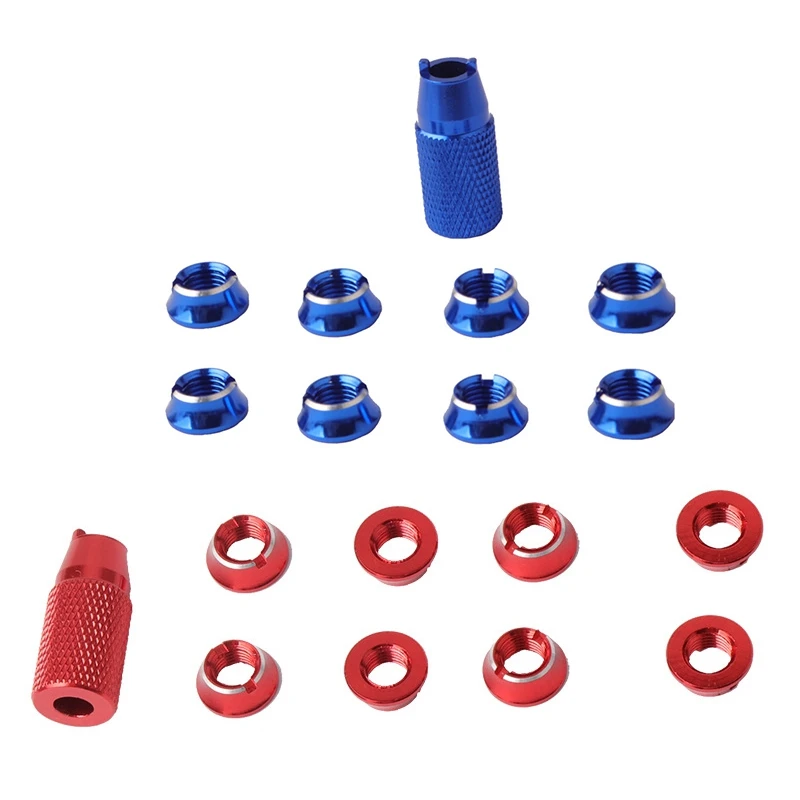 2 Set Interruttore Trasmettitore Radio Chiave Fissa Per Installazione Dado Per Radiolink Futaba Jr-Rosso E Blu