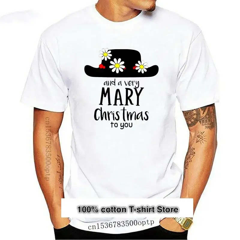 Camiseta De Algodon Para Hombre, Camisa Blanca De Mary Poppins A Muy Mary Christmas To You, Nueva