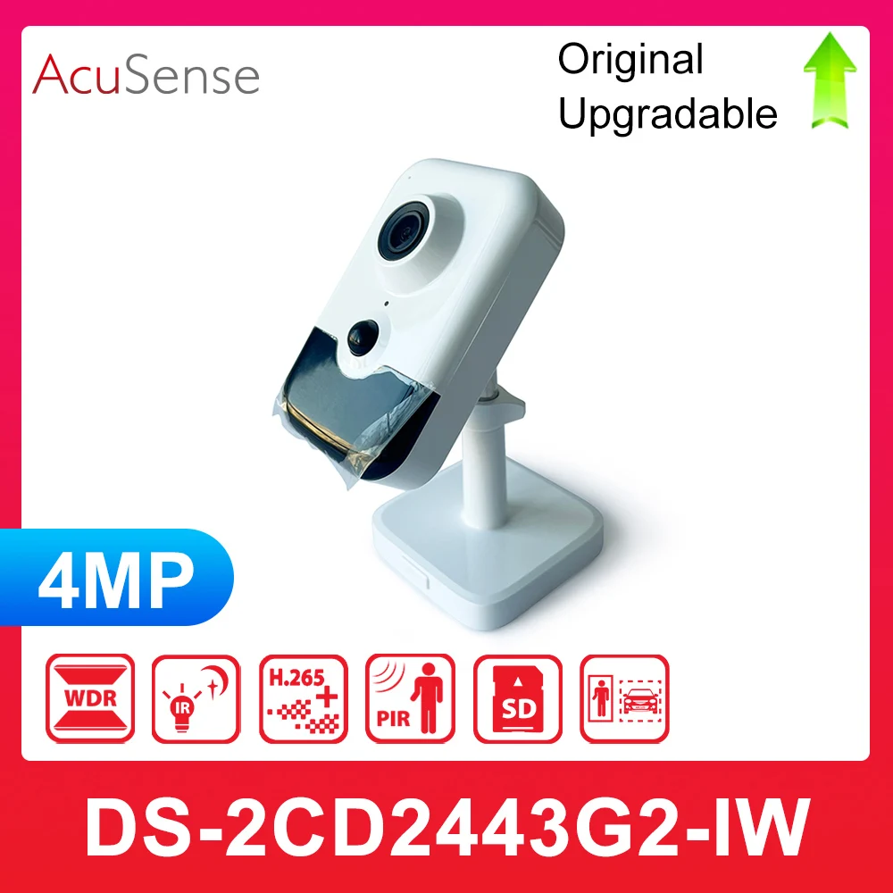 Oem Hikvision Ds-2Cd2443G2-Iw Senza Hikvision Logo 4Mp Wdr Ir Poe Acusense Microfono Integrato Cube Telecamera Di Rete Audio Bidirezionale