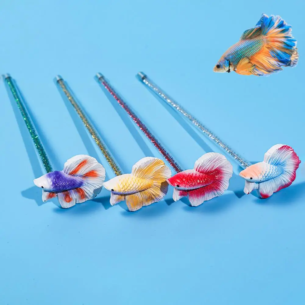 Betta Stick Non Sbiadisce Fish Tank Training Toy Fish Tank Training Teaser Wand Toy