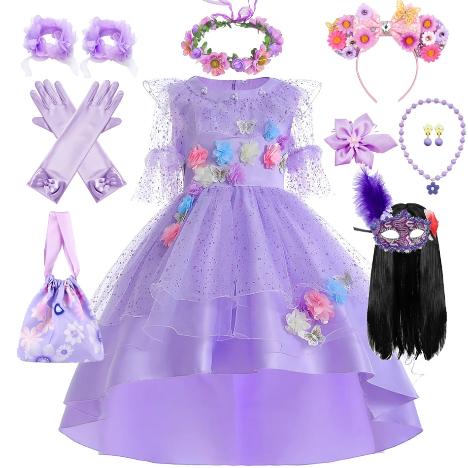 Encanto Cosplay Dress Ella Cosplay Princess Costume Halloween Evening Party Regalo Di Compleanno Natale Carnevale Abbigliamento 2-10T