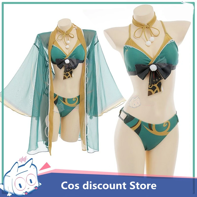 Genshin Impact Miss Sheena Gorou Costume Da Bagno Cosplay Costume Da Donna Anime Split Bikini Adorabile Set Costumi Da Bagno Sexy Taglie S-Xl 2022 Nuo