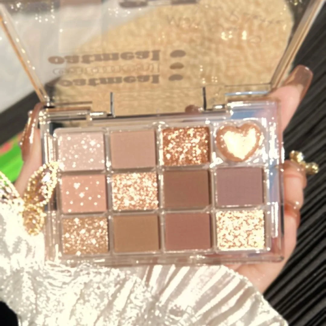 12 Colori Eyeshadow Palette Pearly Matte Earth Color Eyeshadow Portable Shiny Long Lasting Natural Eyeshadow Eye Makeup Cosmetic