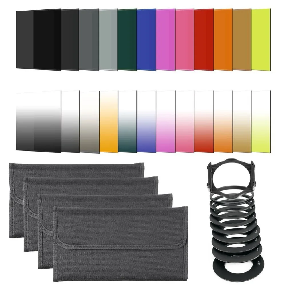38 Pezzi Kit Filtro Quadrato Per Cokin P Series: Laureato A Colori Filtri Filtri Nd2 Nd4 Nd8 Nd16 G. Nd2 G. Nd4 G. Nd8 Tramonto Filtro