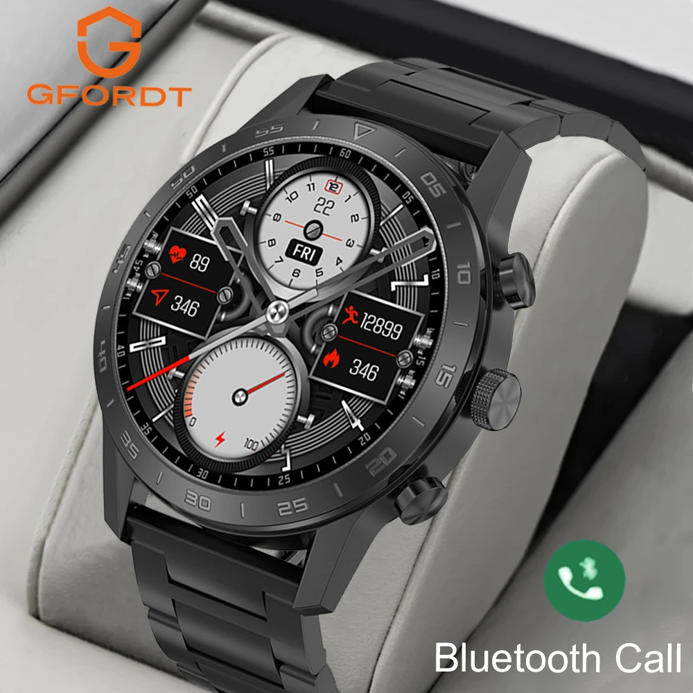 Gfordt Bluetooth Call Smart Watch Men Con Nfc Ip68 Cardiofrequenzimetro Impermeabile Gps Sport Tracker Smartwatch Per Android Ios