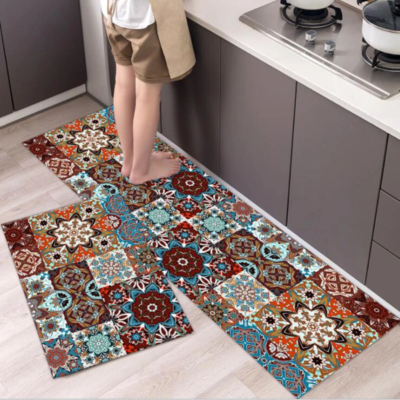 Tappeto Stampato Zerbino Tappeto Da Cucina Antiscivolo Tappeti Moderni Soggiorno Balcone Bagno Corridoio Tappetino Da Bagno Geometrico