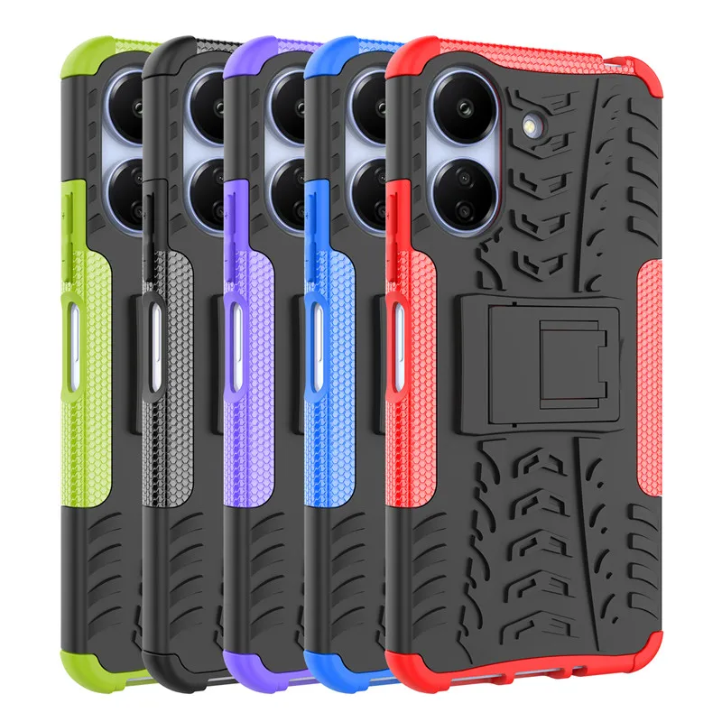 Per Xiaomi Redmi 13C 4G Custodia Xiaomi Redmi 13C Cover Antiurto Armor Pc Custodia Rigida In Silicone Antiscivolo Xiaomi Redmi 13C