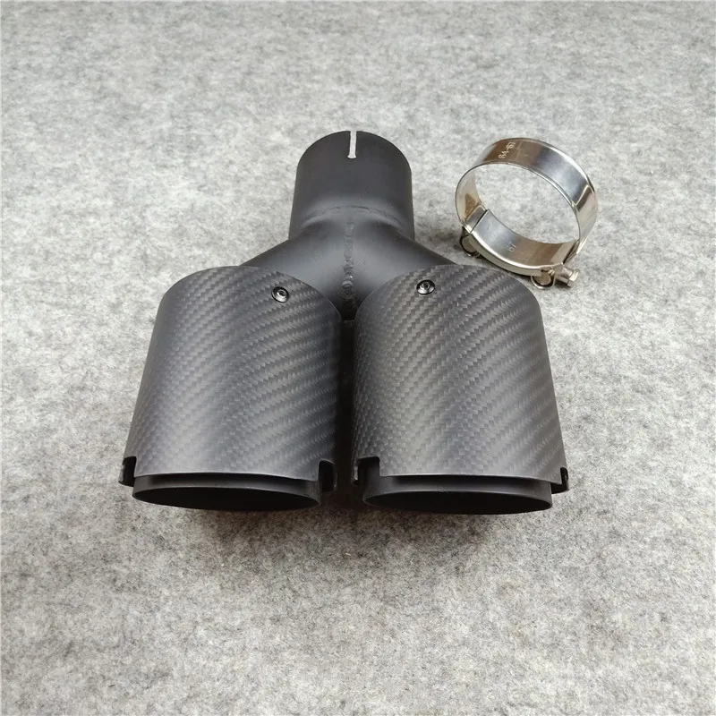 1 Pezzo Y Modello Dual Outlet Tubo Di Scarico Nero Opaco Per Punte Del Silenziatore Akrapovic Accessori Per Auto Code Posteriori Ugelli Della Gola
