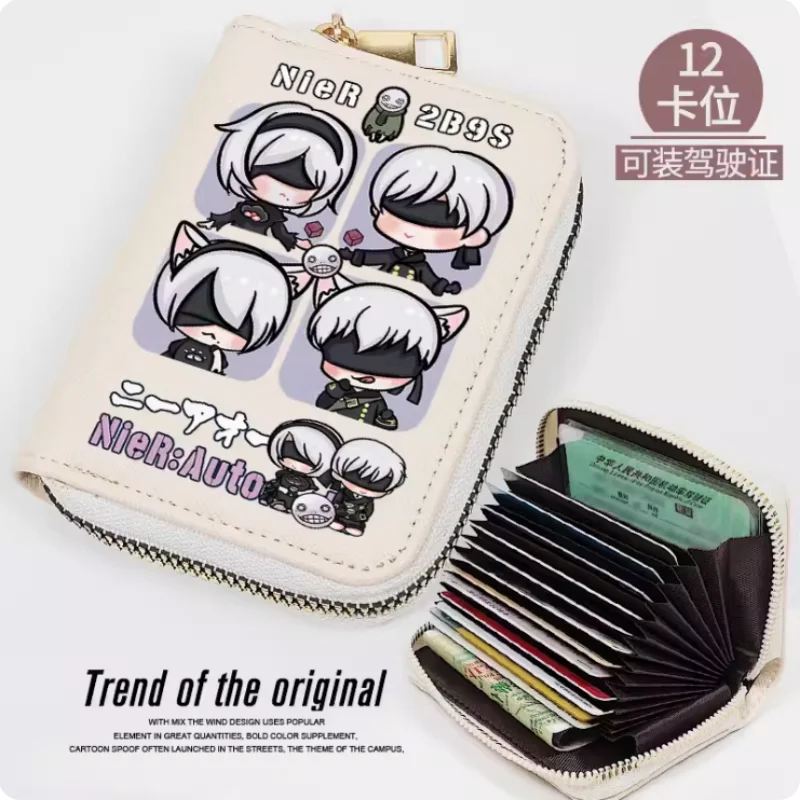 Anime Nier:Automata Zipper Fashion Wallet Pu Purse Card Holder Money Bag Cosplay Gift B598