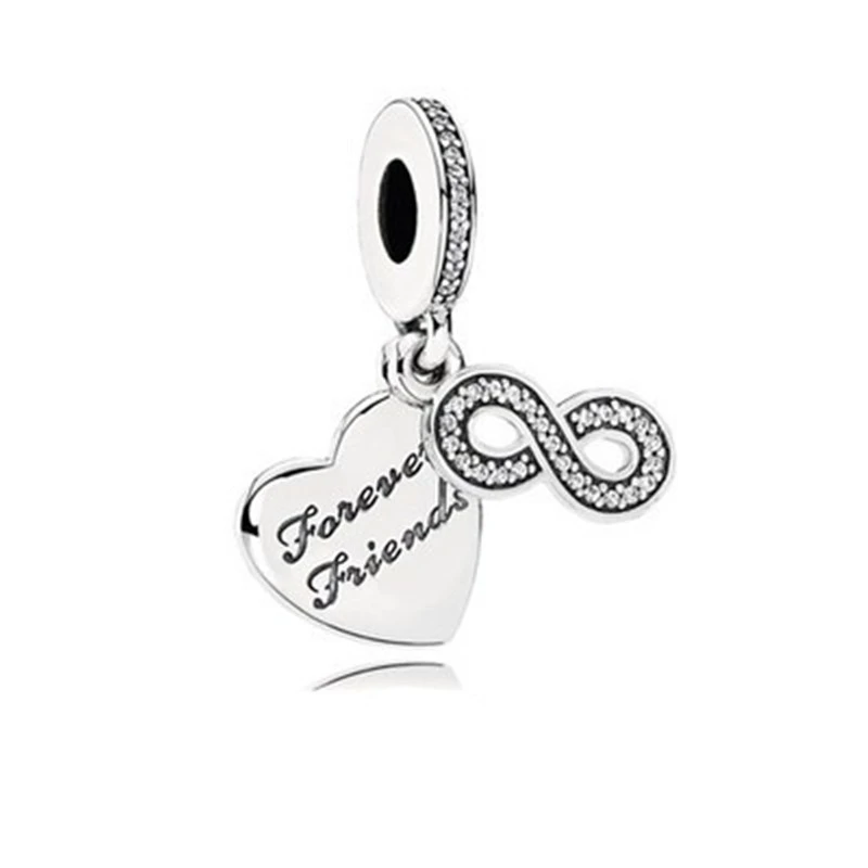 Infinite Love Figure Eight Pendant Sterling Silver Fit Pandora 925 Original Charms Beads Bracciale Donna Girl Jewelry