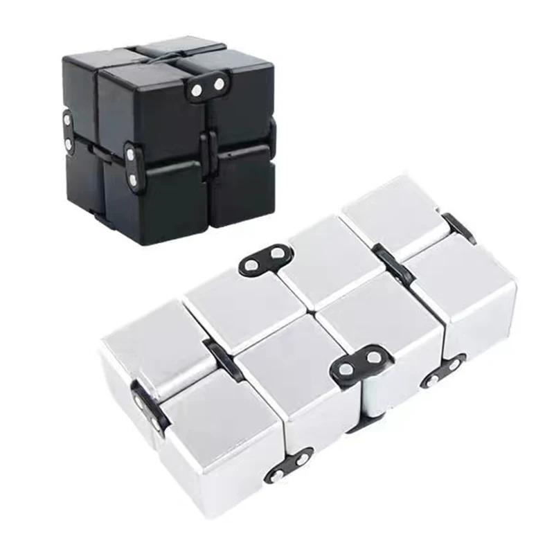 Metal Infinite Magic Cube Anti Stress Fidget Toys Easy Play Hand Spinner Office Cubic Antistress Toys