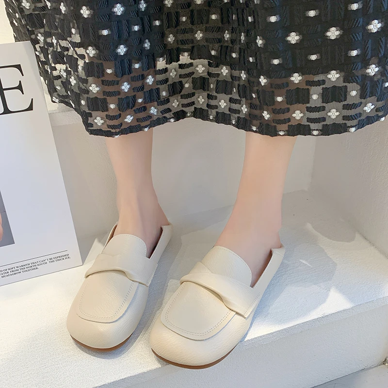 Mocassini Donna In Pelle Bianca Preppy Studenti Scarpe Casual Slip On Derby Lady Mocassini College Girls Bullock