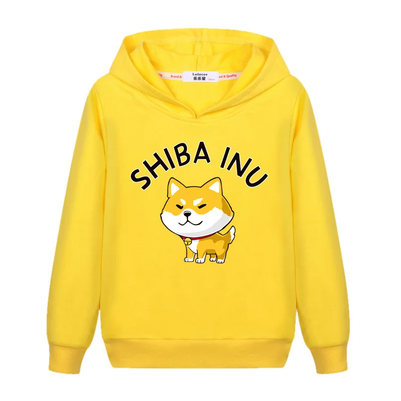 Shiba Inu & Husky Kids Little Dog Pullover Primavera Autunno Cartoon Felpe Baby Boys Girl Casual Coat 3T-14T