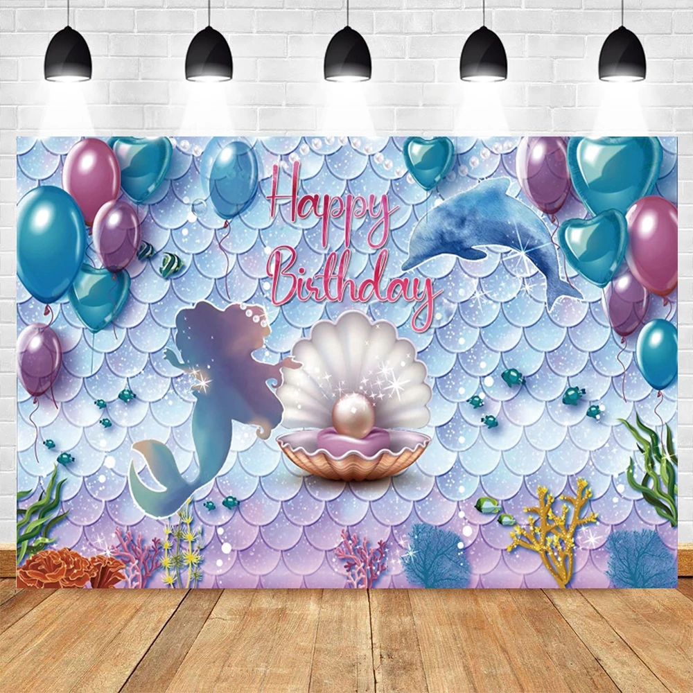 Sotto Il Mare Sirenetta Festa Di Compleanno Sfondo Ragazza Principessa Scale Compleanno Sfondo Perla Balena Sfondo Banner Puntelli