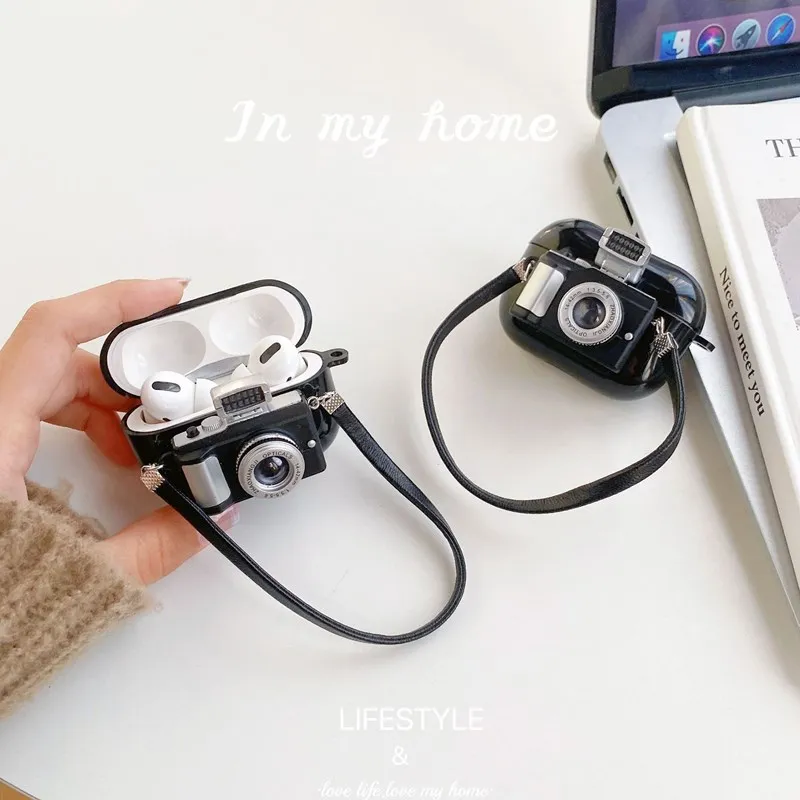 Custodia Per Airpods Pro 2 Fotocamera Led Luminosa Airpods 1 2 3 Custodia Per Auricolari Airpods Pro 2022 Con Cinturino Per Airpods Pro 2 Generazione