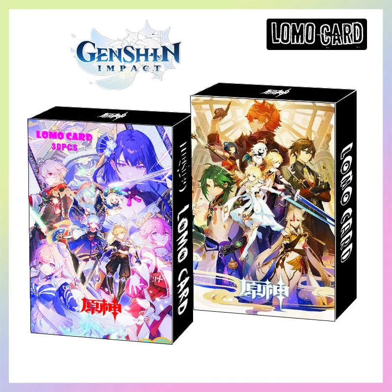30 Pz/Set Anime Genshin Impact Sword Art Online Uzumaki Naruto One Piece Attack On Titan Impact Lomo Card Photo Collection Gift