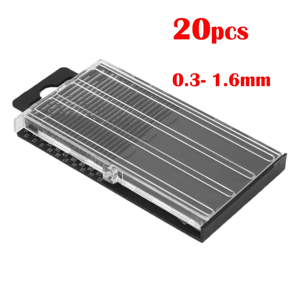 20 Pz Mini Hss Micro High Speed Acciaio Twist Drill Bit Set Modello Craft Con Il Caso Parti Di Riparazione 0.3Mm-1.6Mm