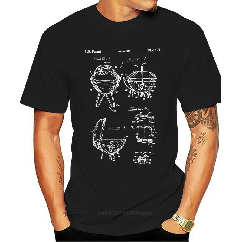New Weber Smokey Joe Charcoal Grill Patent T-Shirt Bbq Grill