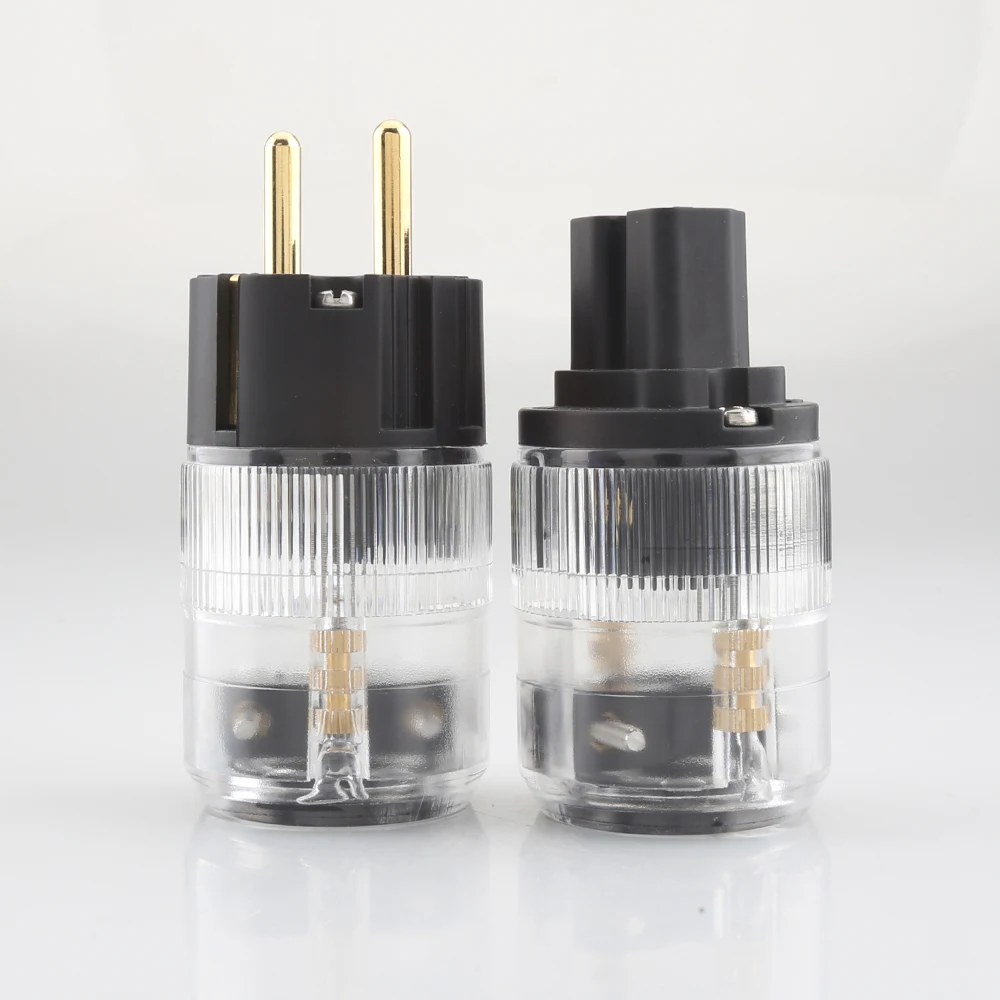 Audiocrast Re Rm Rc Gold Plated Audio Grade Schuko Power Connector Us Ac Power Plug Female Power Plug Gold Plated Power Plug