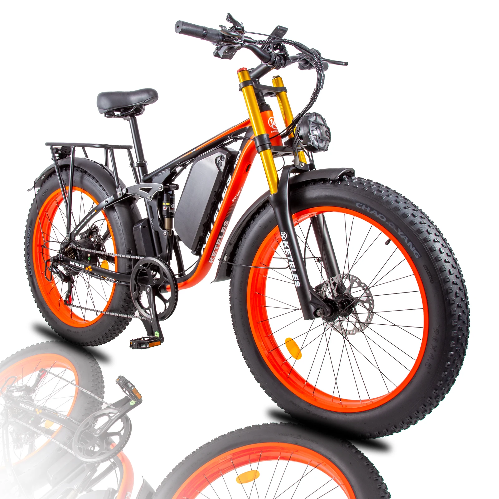Full Suspension K800Pro City Bike Elettrica Per 1000 W Single Motor 48V 17.5Ah 26 Pollici Keteles Delivery Fat Ebike