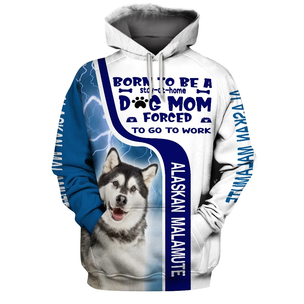 Alaska Ufficiale State Dog Alaskan Malamute Stampato Felpe Con Cappuccio Da Uomo Pullover Unisex Felpe Con Cappuccio Ragazzo Casual Bianco Blu Vestiti