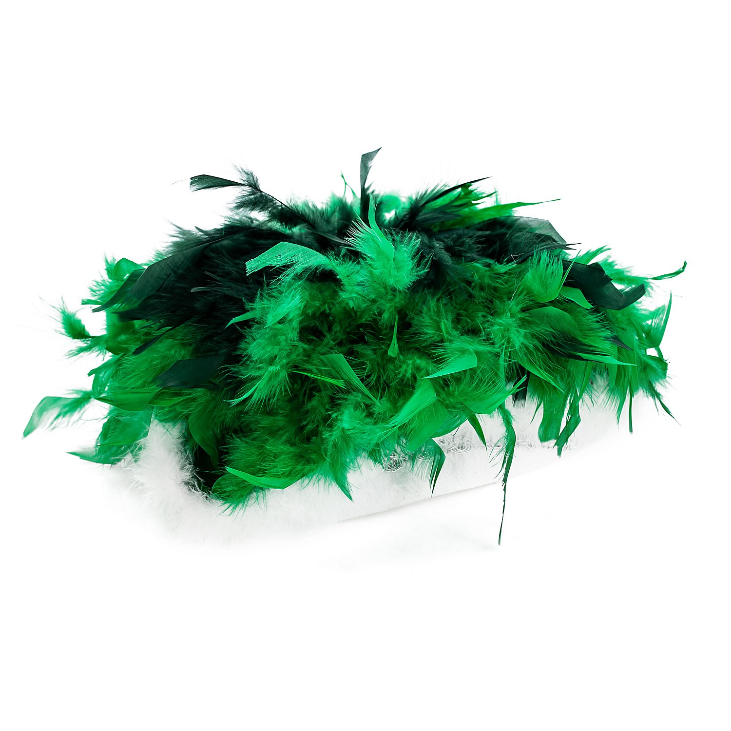 Chapeau de majorette avec plumes, vert/vert foncé