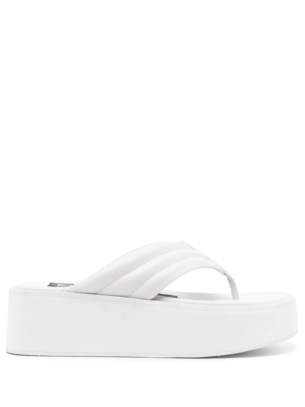Senso Reese platform leather flip-flops - Bianco