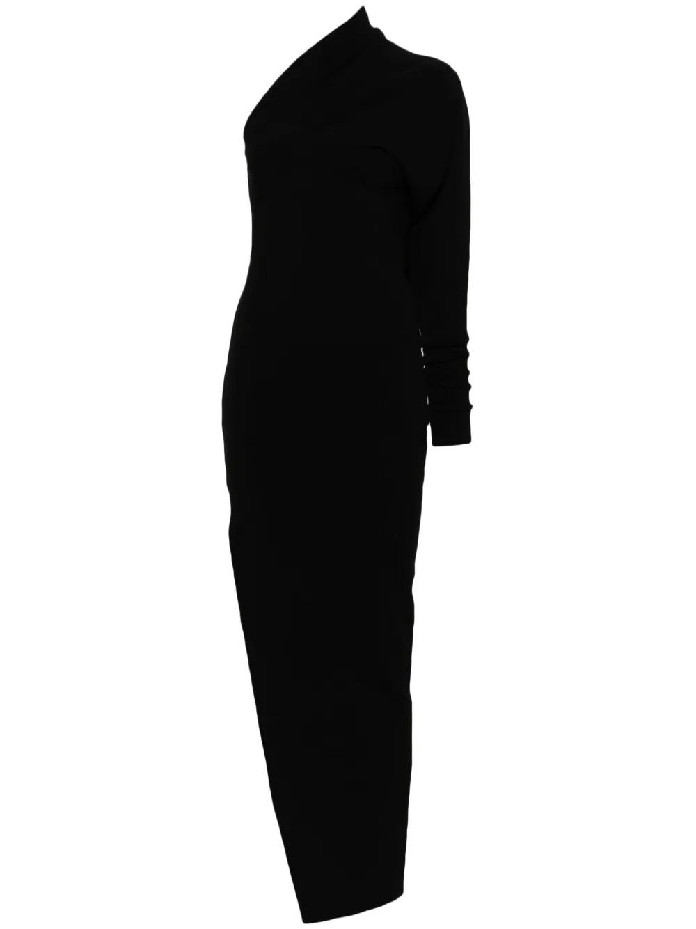 Rick Owens one-shoulder column maxi dress - Nero