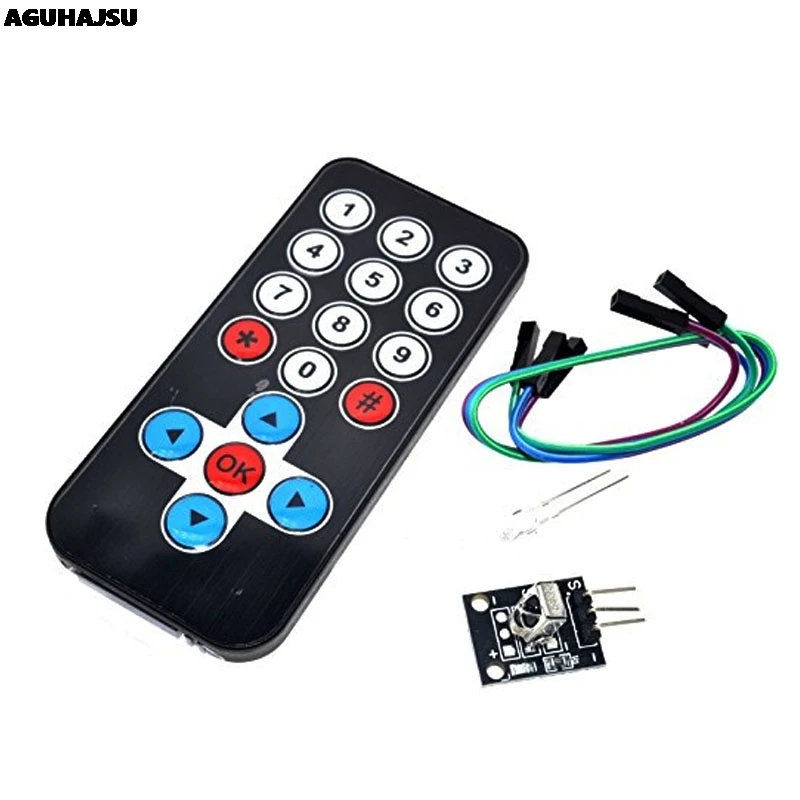 1Set Kit Modulo Telecomando Wireless Ir A Infrarossi Kit Fai Da Te Hx1838 Per Arduino Raspberry Pi