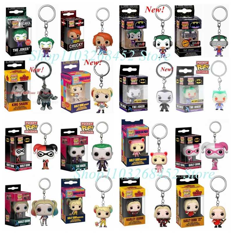 Funko Pocket New Suicide Squad The Joker Harley Quinn Pocket Pop Portachiavi Vinyl Action Figure Collection Model Toys For Gifts