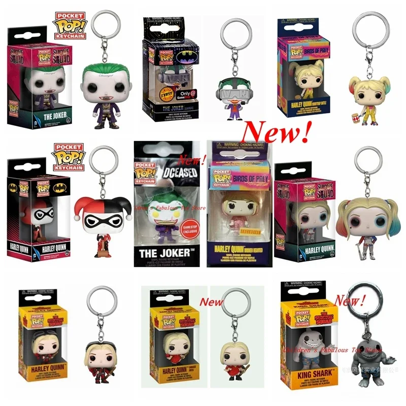 Funko Pocket New Suicide Squad The Joker Harley Quinn Pocket Pop Portachiavi Vinyl Action Figure Collection Model Toys For Children
