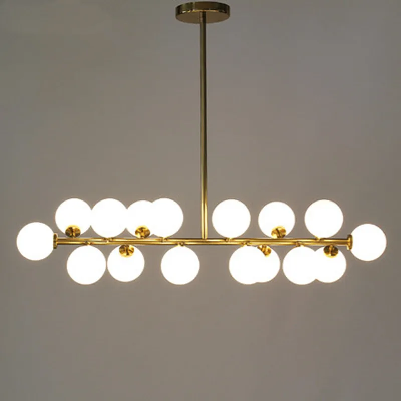 Lampadari A Led Di Lusso Art Deco Lampadario A Sospensione In Oro Per Soggiorno Cucina Nordic Industrial Glass Room Lighting Lampadario