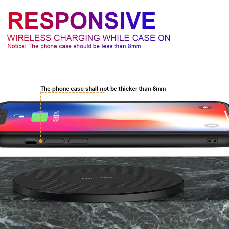 Caricabatterie Wireless Veloce Da 10W Per Blackview Bv6800 Pro Xiaomi Mi 13 Pro Tcl 20 Pro Samsung Galaxy S22 Airpods Pro Pad Di Ricarica Rapida