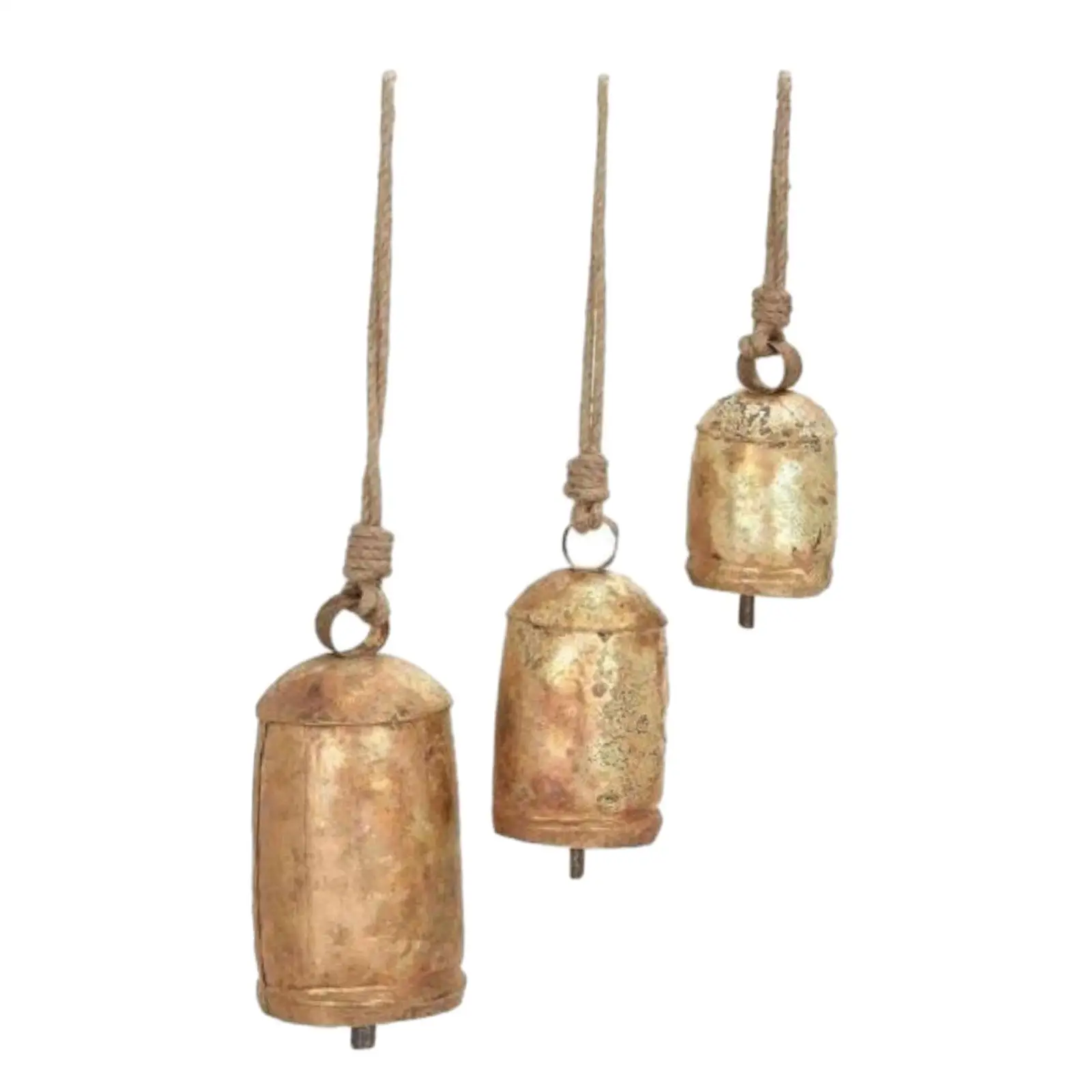 3X Christmas Cow Bells Decorazione Da Collezione Rustic Shabby Chic Bells For Holiday Home Living Room Bomboniere Puntelli Per Foto